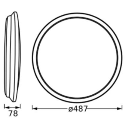 Osram - Luminaria de techo LED ORBIS DUBLIN LED/36W/230V, diámetro 49 cm, plateada