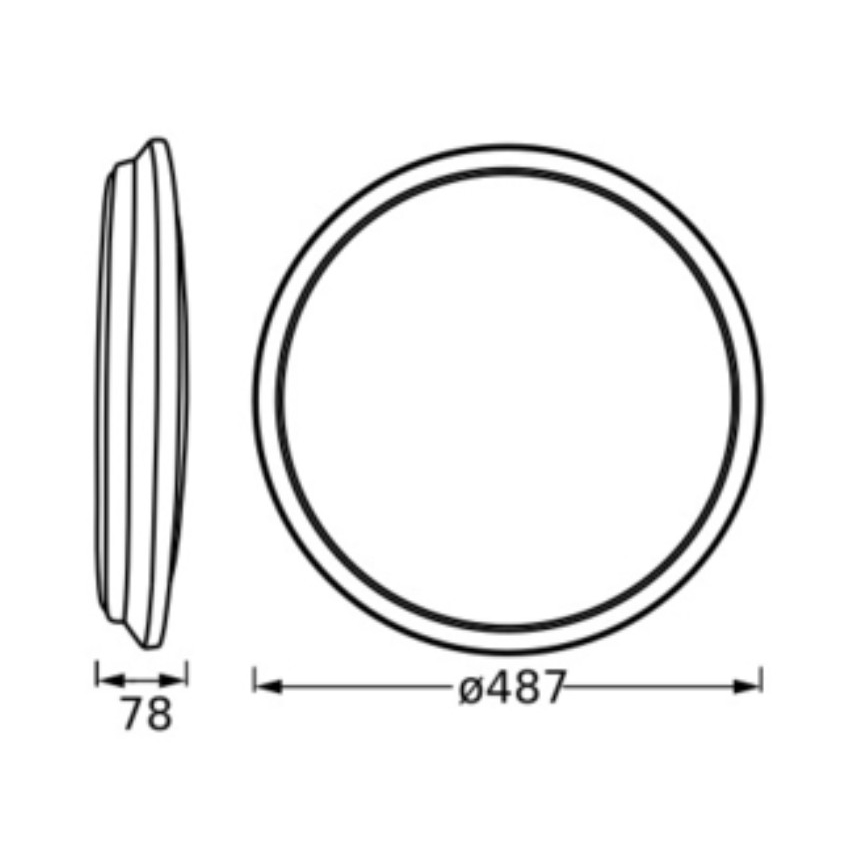 Osram - Luminaria de techo LED ORBIS DUBLIN LED/36W/230V, diámetro 49 cm, plateada