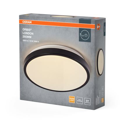 Osram - Luminaria de techo LED ORBIS LONDON LED/16W/230V Ø 28 cm negra