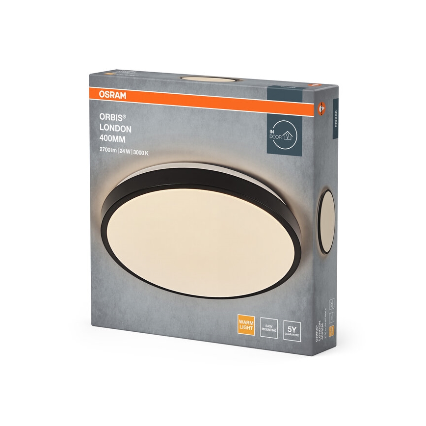 Osram - Luminaria de techo LED ORBIS LONDON LED/24W/230V, Ø 39,5 cm, negra
