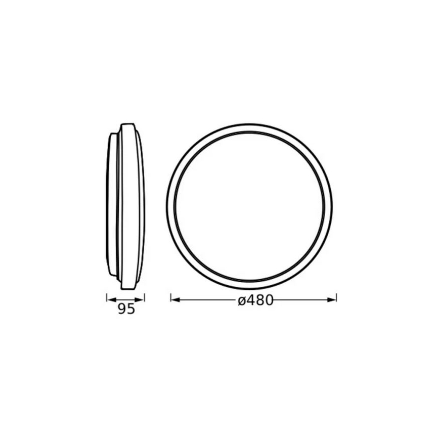 Osram - Luminaria de techo LED ORBIS LONDON LED/36W/230V Ø 48 cm negra