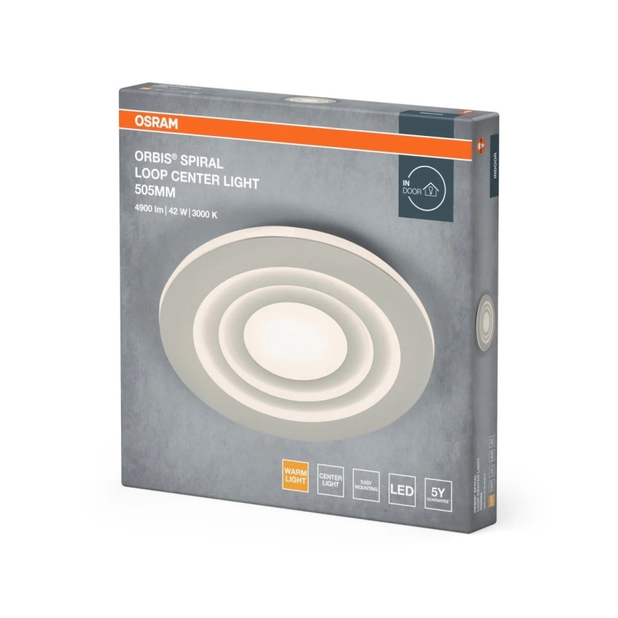 Osram - Luminaria de techo LED ORBIS SPIRAL LED/42W/230V, diámetro 50,5 cm, blanca