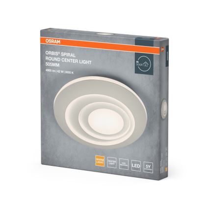 Osram - Luminaria de techo LED ORBIS SPIRAL LED/42W/230V, Ø 50,5 cm, blanca