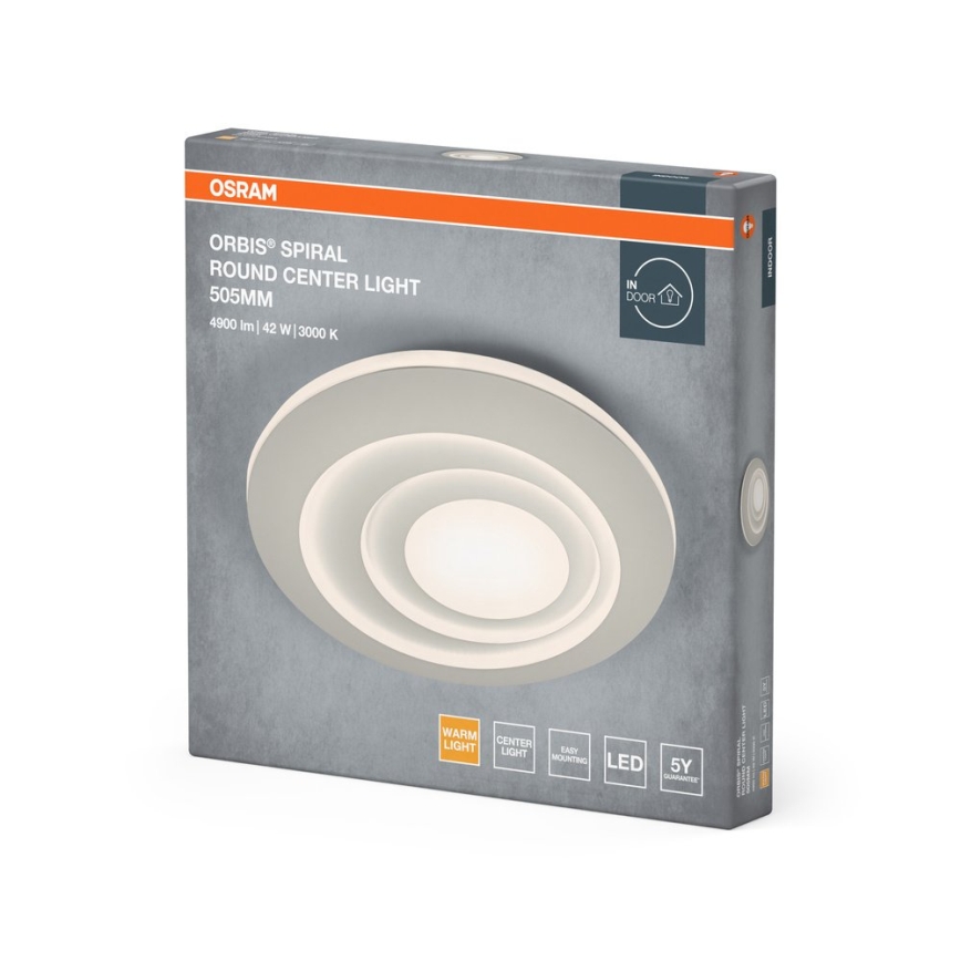 Osram - Luminaria de techo LED ORBIS SPIRAL LED/42W/230V, Ø 50,5 cm, blanca