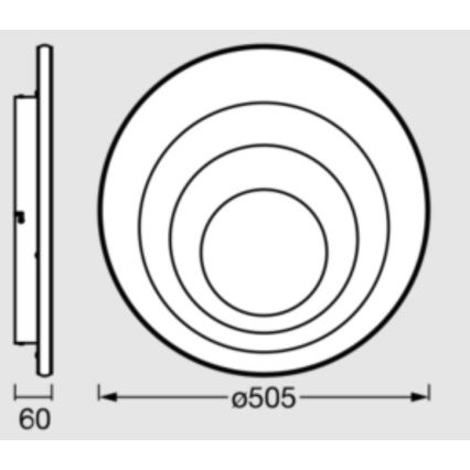 Osram - Luminaria de techo LED ORBIS SPIRAL LED/42W/230V, Ø 50,5 cm, blanca