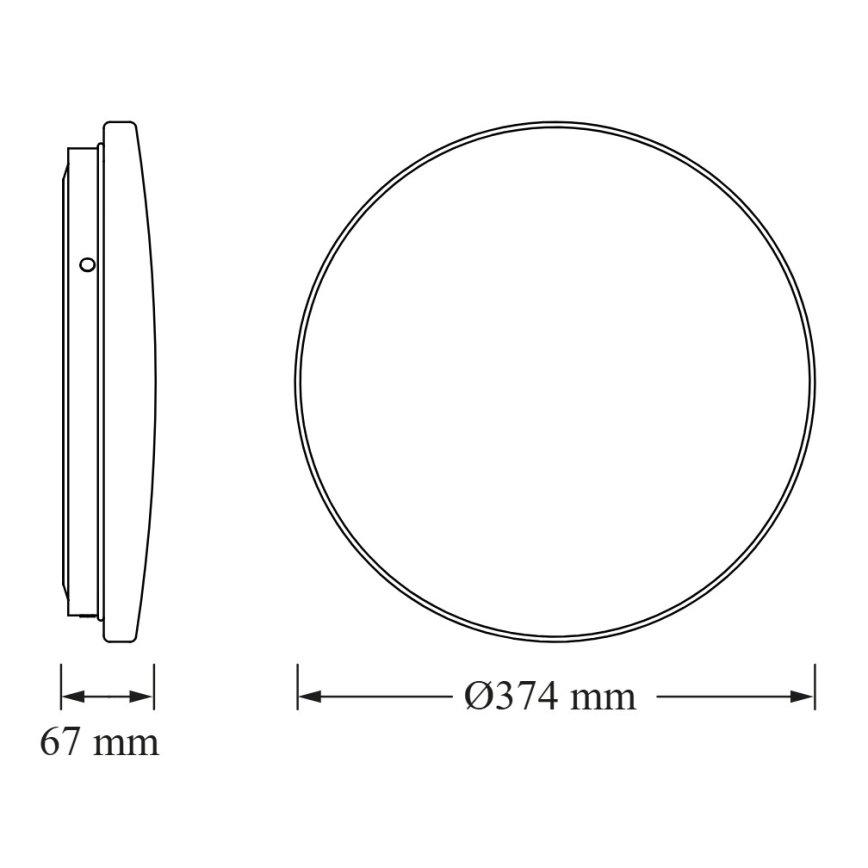 Osram - Plafón LED para baño CEILING ROUND, 24W/230V, 3000K (blanco cálido), Ø 37 cm, IP44, color blanco