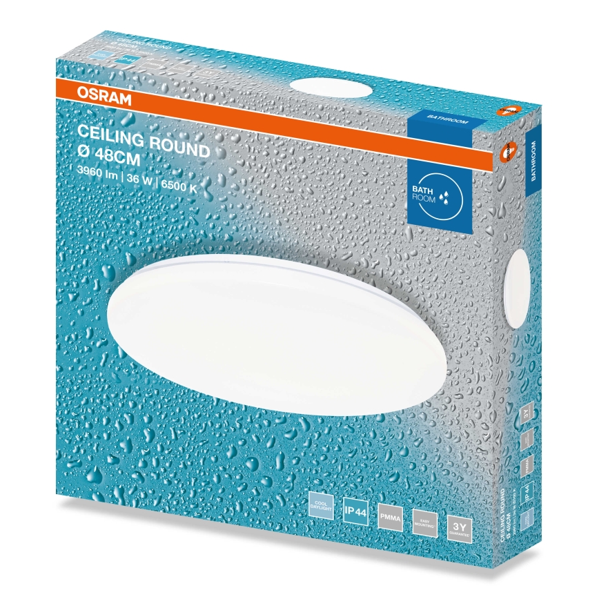 Osram - Lámpara LED de techo para baño CEILING ROUND LED/36W/230V 6500K diámetro 48 cm IP44 blanca