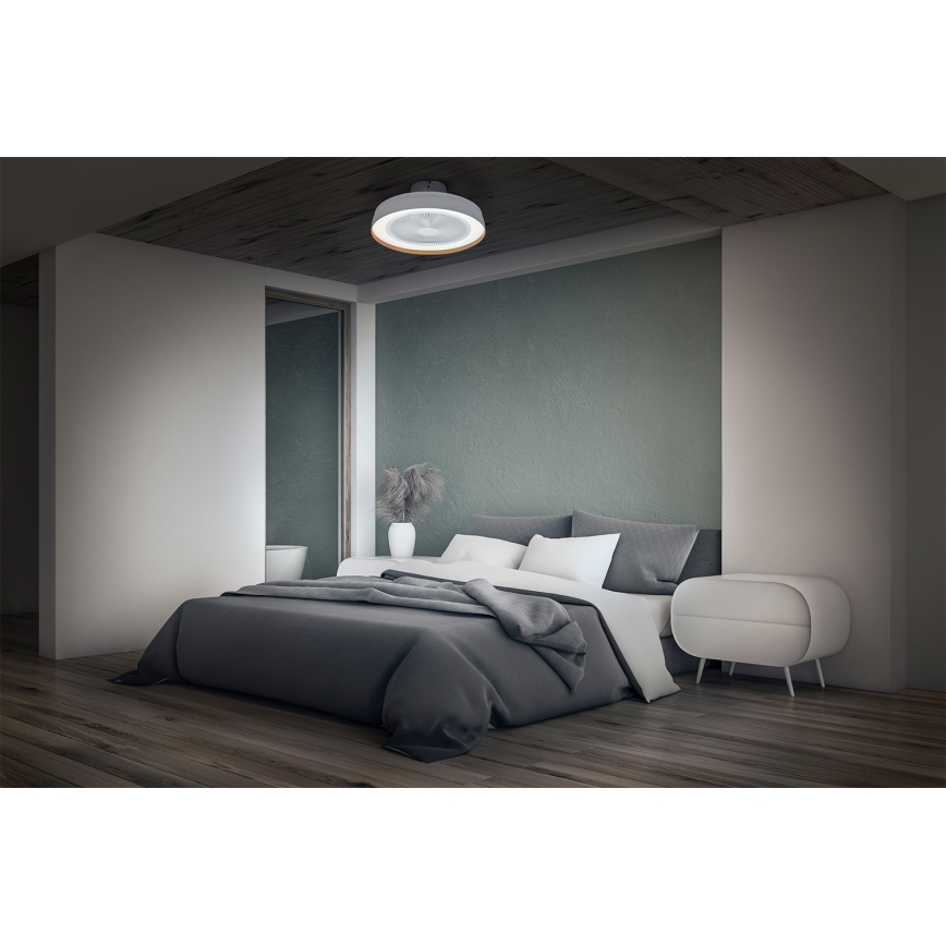 Osram - Lámpara de techo regulable LED con ventilador CEILING FAN LED/49W/230V 2700-6500K blanco/dorado + mando a distancia