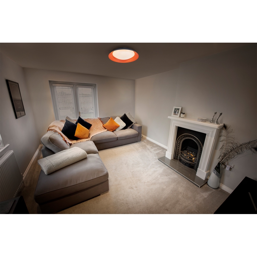 Osram - Luminaria de techo LED regulable ORBIS PLATE LED/35W/230V Ø 43 cm naranja/negro