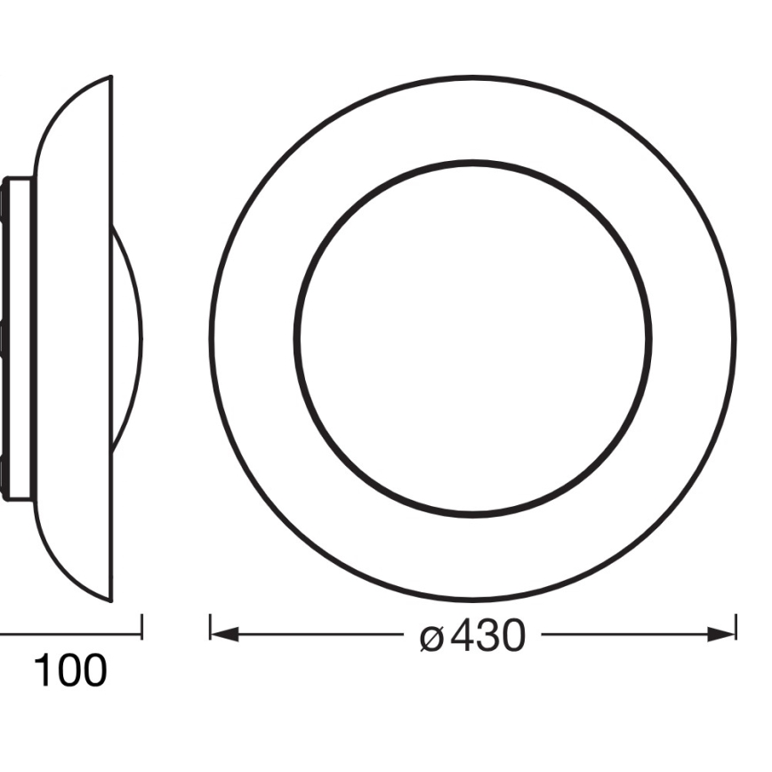 Osram - Luminaria de techo LED regulable ORBIS PLATE LED/35W/230V Ø 43 cm naranja/negro