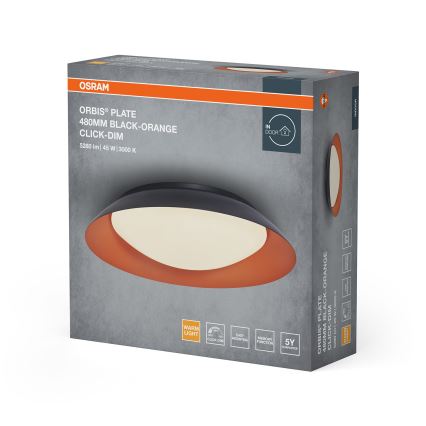 Osram - Plafón LED regulable ORBIS PLATE LED/45W/230V Ø 48 cm naranja/negro