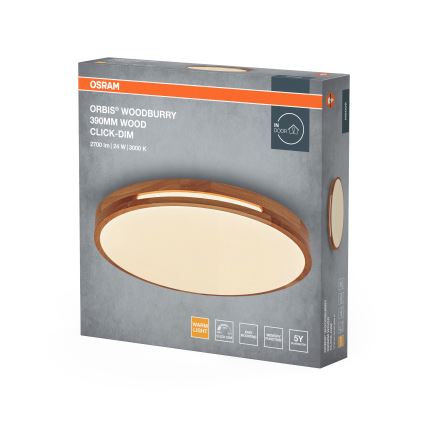 Osram - Luminaria de techo LED regulable ORBIS WOODBURRY LED/24W/230V Ø 39 cm beige