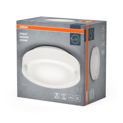 Osram - Luminaria de techo ORBIS MADRID 2xE27/10W/230V Ø 29 cm blanca