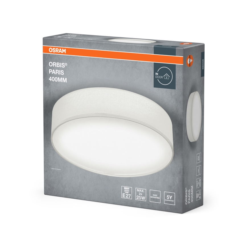 Osram - Lámpara de techo ORBIS PARIS 2xE27/25W/230V ø 40 cm blanca