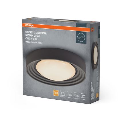 Osram - Luminaria de techo LED regulable ORBIS CONCRETE LED/24,5W/230V Ø 50 cm gris/hormigón
