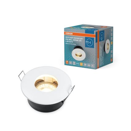 Osram - Foco empotrable LED para baño SPOT 1xGU10/4,3W/230V 2700 K IRC 90, diámetro 8,5 cm, IP65, blanco