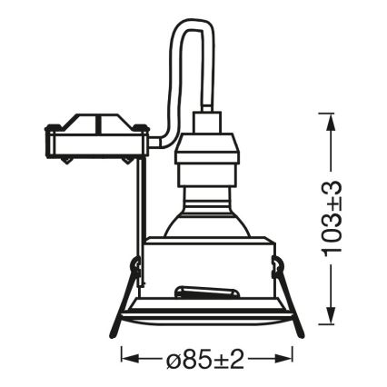 Osram - Foco empotrable LED para baño SPOT 1xGU10/4,3W/230V 2700 K IRC 90, diámetro 8,5 cm, IP65, blanco