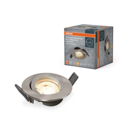 Osram - Luminaria empotrable LED SPOT 1xGU10/4,3W/230V 2700K CRI 90 cromo mate
