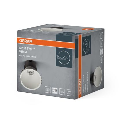 Osram - Luminaria empotrable LED SPOT TWIST LED/10W/230V 4000K diámetro 9,3 cm blanco