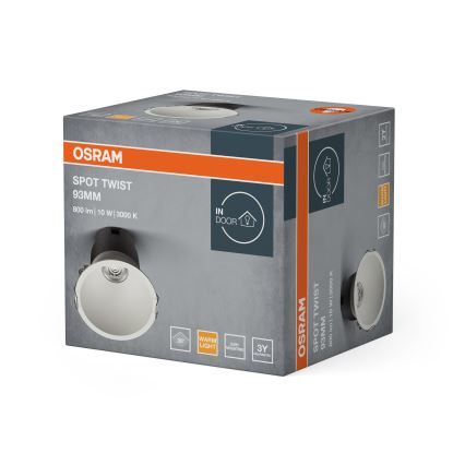 Osram - Luminaria empotrable SPOT TWIST LED/10W/230V 3000K Ø 9,3 cm blanco