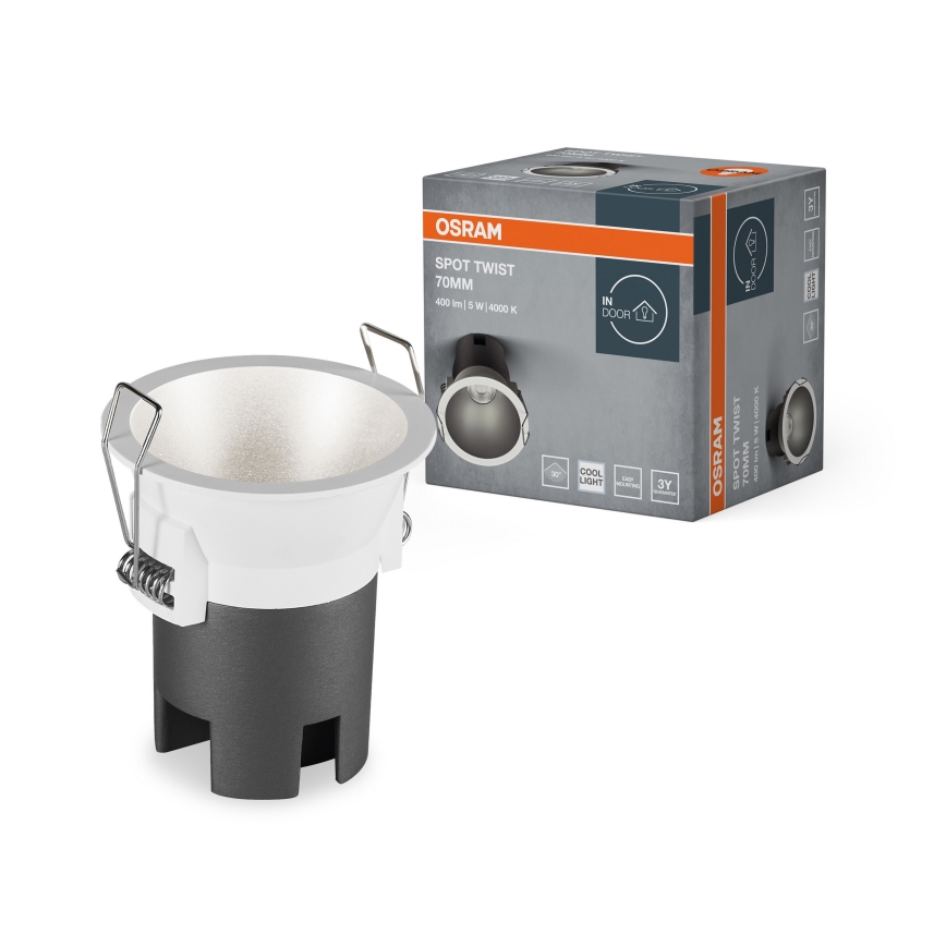 Osram - Luminaria empotrada LED SPOT TWIST LED/5W/230V 4000K Ø 7 cm blanco/plata