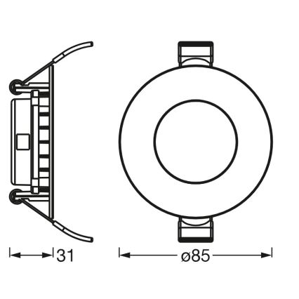 Osram - Luminaria empotrada SLIM LED/4,5W/230V 4000K