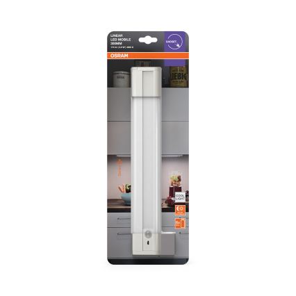 Osram - Lámpara LED bajo mueble con sensor de movimiento y de crepúsculo LINEARLED LED/2,9W/9V 6xAA 4000K 31,4 cm blanco