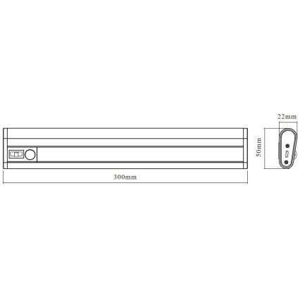 Osram - Luminaria LED bajo mueble con sensor MOBILE LED/1,5W/3,7V 1800 mAh