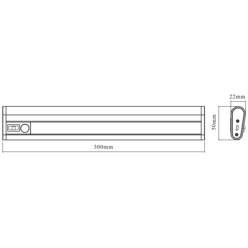 Osram - Luminaria LED bajo mueble con sensor MOBILE LED/1,5W/3,7V 1800 mAh