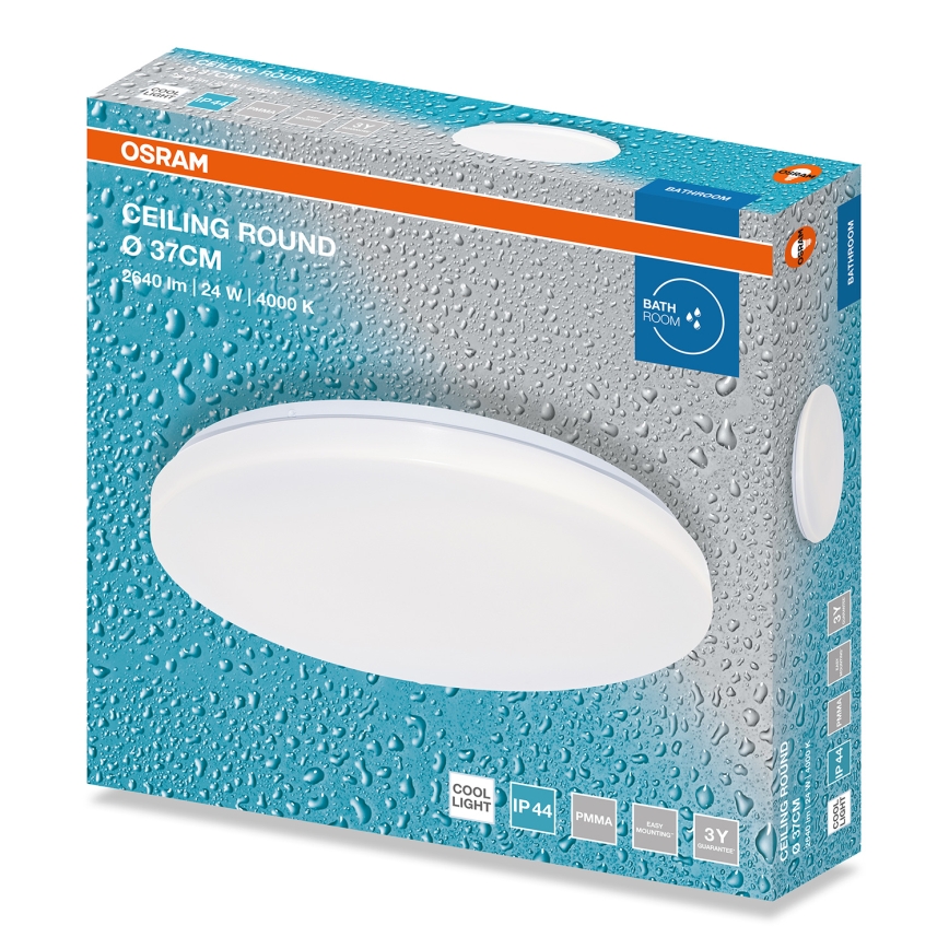 Osram - Plafón LED de techo para baño CEILING ROUND LED/24W/230V 4000K Ø 37 cm IP44 blanco