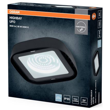 Osram - Luminaria LED industrial de techo HIGHBAY LED/80W/230V 6500K 23x23 cm IP65