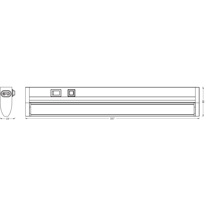 Osram - Luminaria LED regulable para bajo mueble LINEAR TURN LED/10W/230V 3000/4000/6500K 55 cm negra