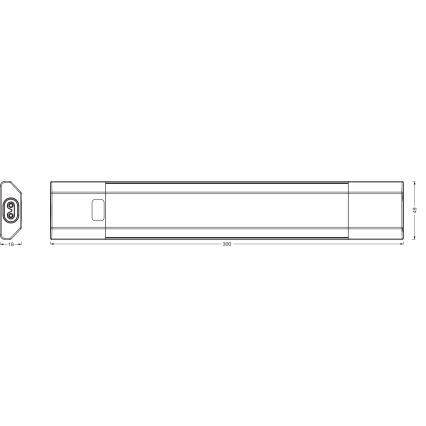 Osram - Luminaria LED regulable para instalación bajo mueble con sensor de movimiento LINEAR EDGE LED/4W/230V 3000/4000/6500K 30 cm blanca