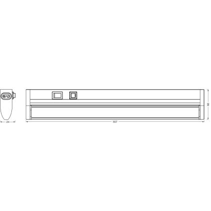 Osram - Luminaria LED regulable para instalación bajo mueble LINEAR TURN LED/10W/230V 3000/4000/6500K 55 cm blanca