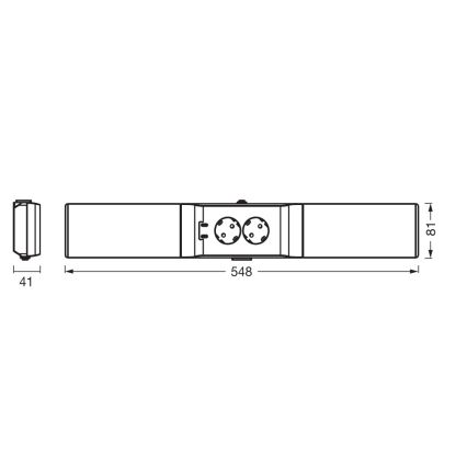 Osram - Luminaria LED regulable para bajo mueble con enchufes integrados UNDERCABINET LED/10W/230V 3000K 54,8 cm negro