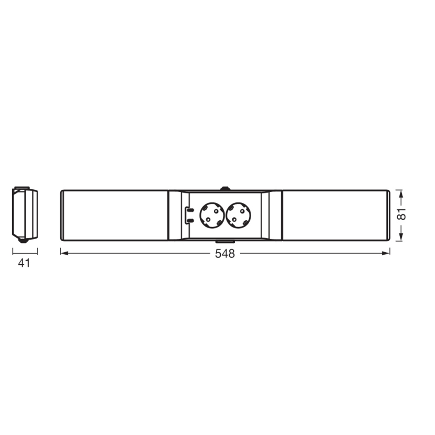 Osram - Luminaria LED regulable para bajo mueble con enchufes integrados UNDERCABINET LED/10W/230V 3000K 54,8 cm negro