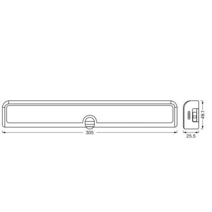 Osram - Luminaria LED regulable para instalar bajo mueble con sensor de movimiento y crepuscular LINEAR LED/3,8W/5V/3xAA 3000K 30 cm blanco