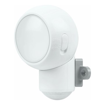 Osram - Luz LED orientativa para exterior con detector de movimiento y sensor crepuscular SPYLUX LED/0,3W/4,5V IP43 blanco