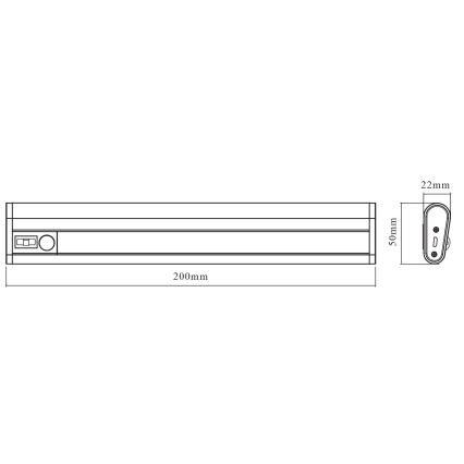 Osram - Luz LED para debajo del mueble con sensor MOBILE LED/1W/3,7V 1800 mAh