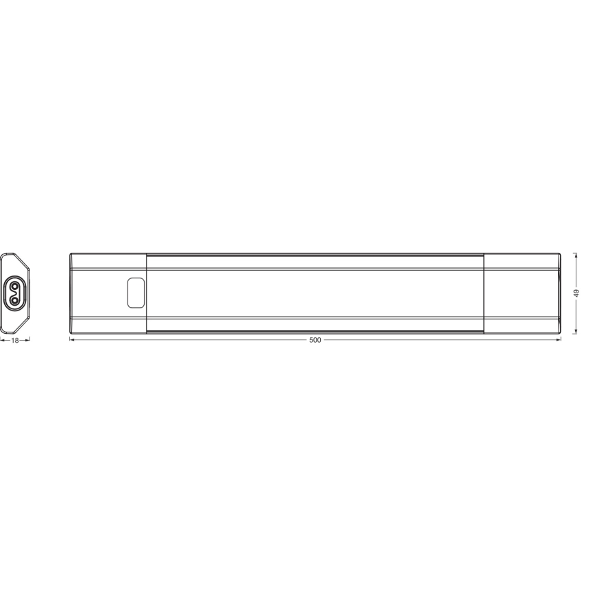 Osram - Luminaria LED regulable para instalar bajo muebles con sensor de movimiento LINEAR EDGE LED/8W/230V 3000/4000/6500K 50 cm negro