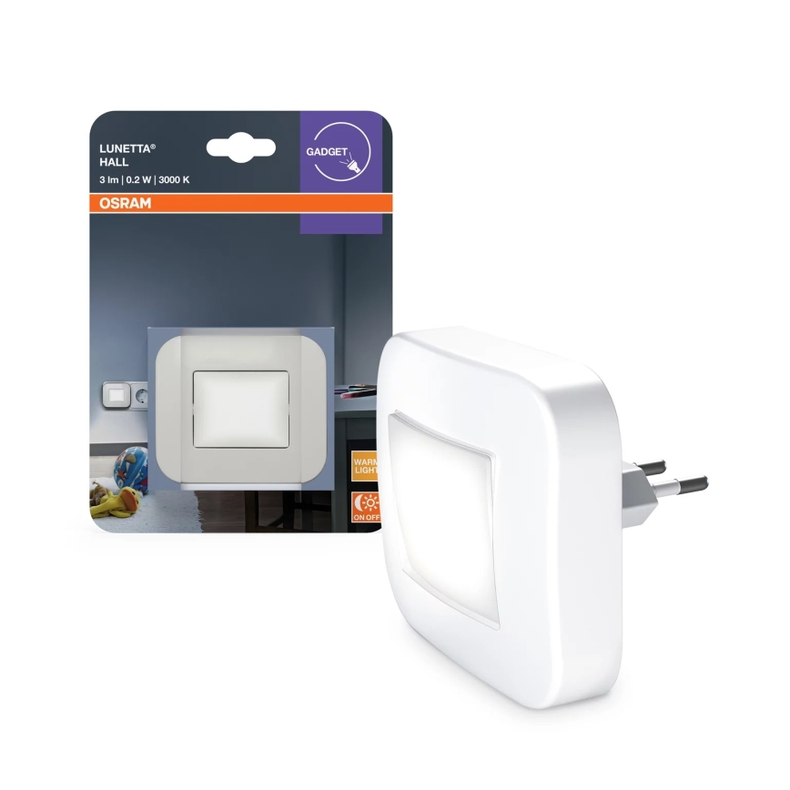 Osram - Luz nocturna LED con sensor crepuscular LUNETTA LED/0,2W/230V