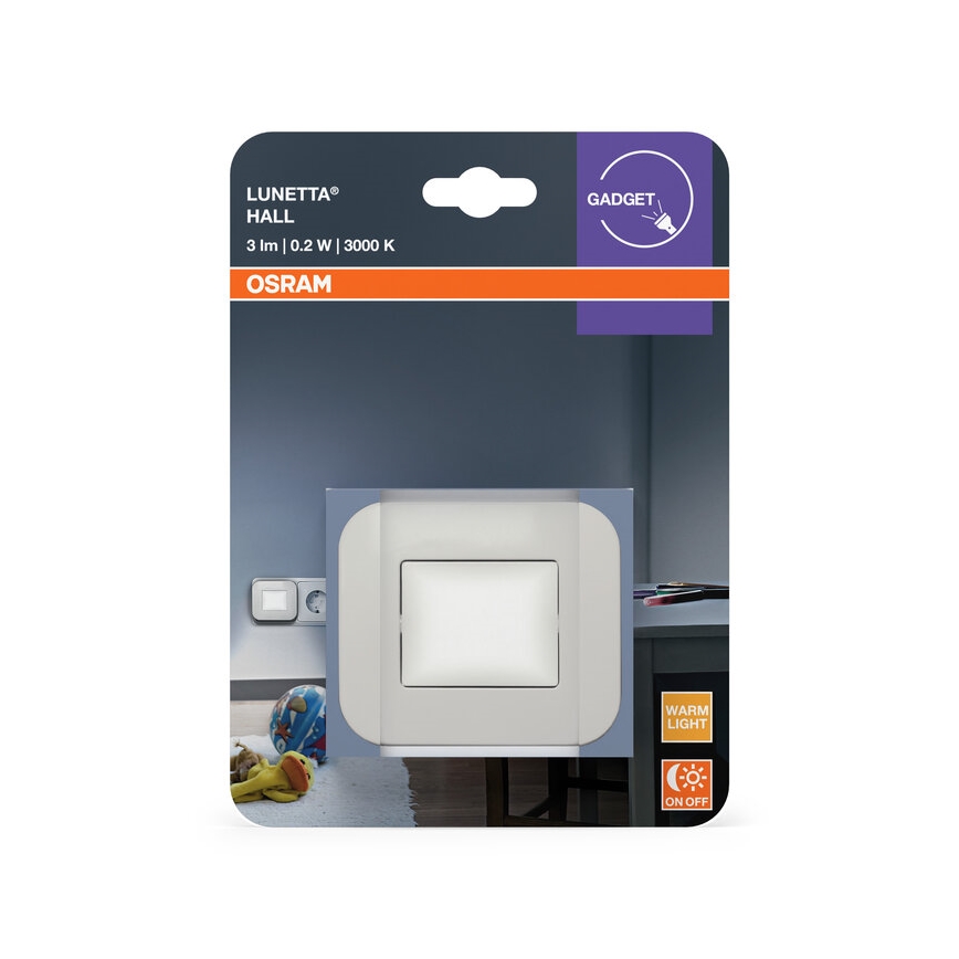 Osram - Luz nocturna LED con sensor crepuscular LUNETTA LED/0,2W/230V