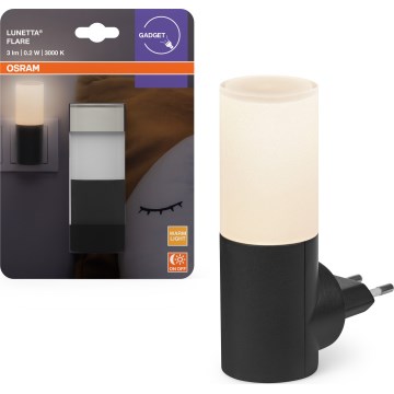 Osram - Luz nocturna LED con sensor crepuscular LUNETTA LED/0,2W/230V negro