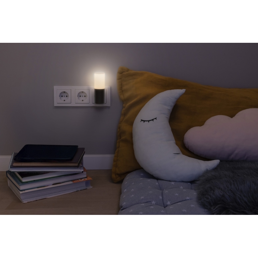 Osram - Luz nocturna LED con sensor crepuscular LUNETTA LED/0,2W/230V negro