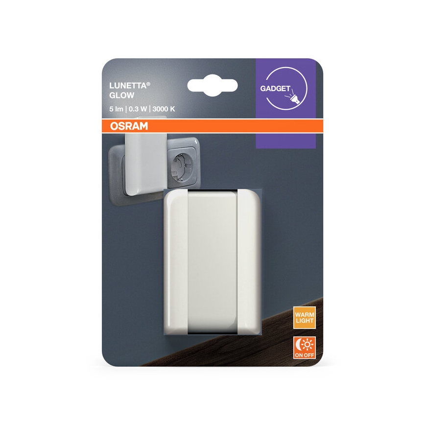 Osram - Luz nocturna LED con sensor crepuscular LUNETTA LED/0,3W/230V