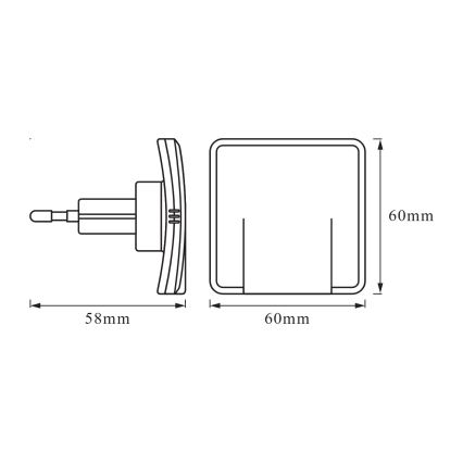 Osram - Luz nocturna LED con sensor de crepúsculo LUNETTA LED/0,3W/230V blanca