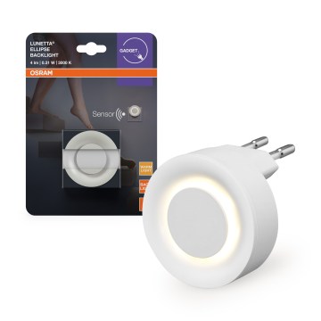 Osram - Luz nocturna LED con sensor de movimiento y crepuscular LUNETTA LED/0,31W/230V blanco