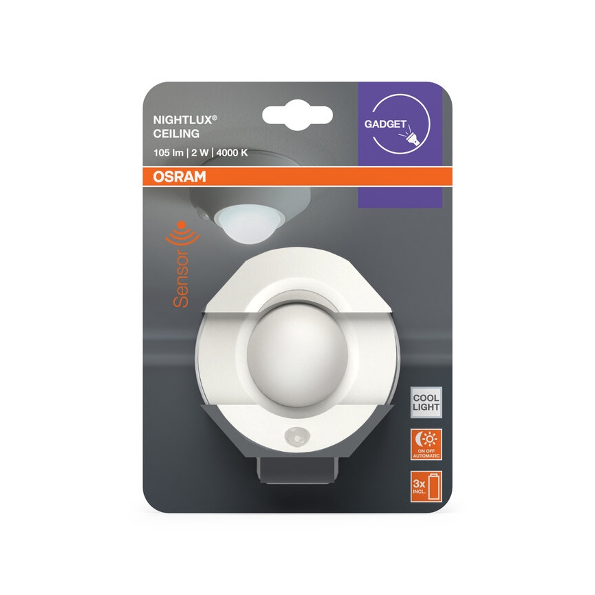Osram - Luz LED orientativa con sensor NIGHTLUX LED/2W/3xAA, blanco