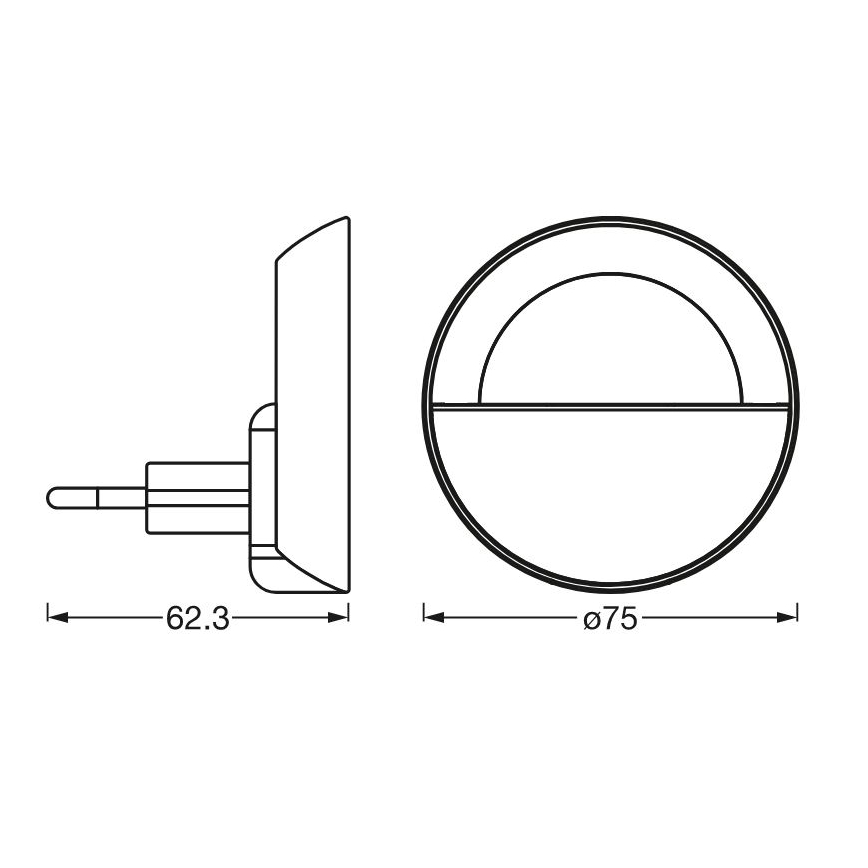 Osram - Luz nocturna LED regulable LUNETTA LED/0,65W/230V