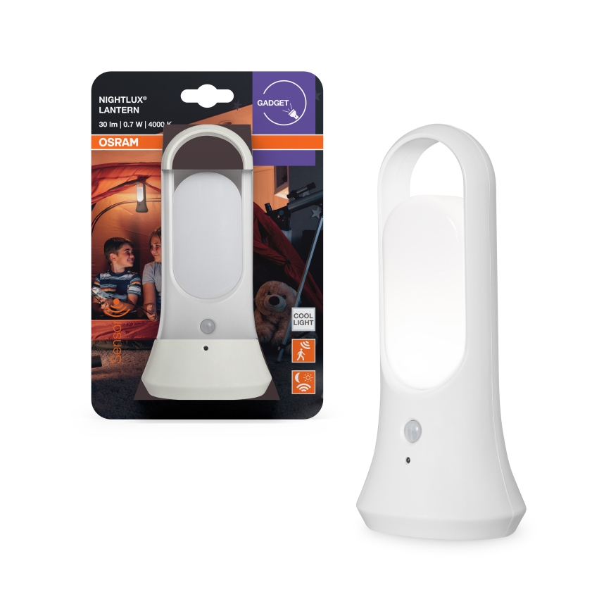 Osram - Luz de orientación LED con sensor de movimiento y crepuscular MOBILE LED/0,7W/4xAAA blanca